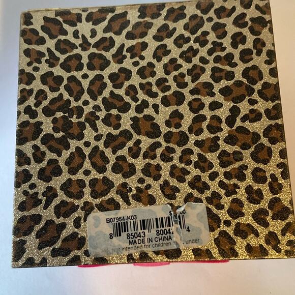 Betsey Johnson Gold Pyramid Stud Watch w/ Original Leopard Box – Needs Battery - Picture 11 of 11